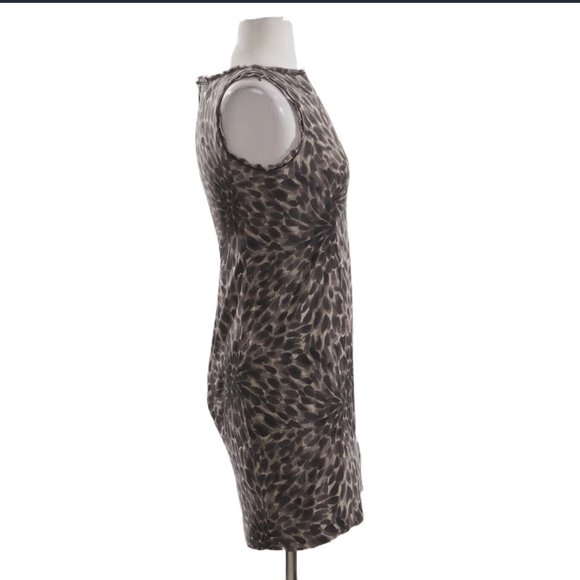 ANN TAYLOR silk black floral sleeveless midi shiftdress women's size 2P 2 petite - Picture 3 of 3